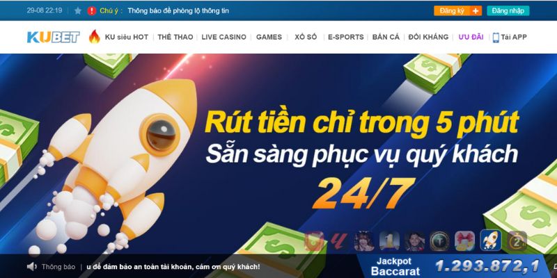 Giao diện Kubet chuyên nghiệp